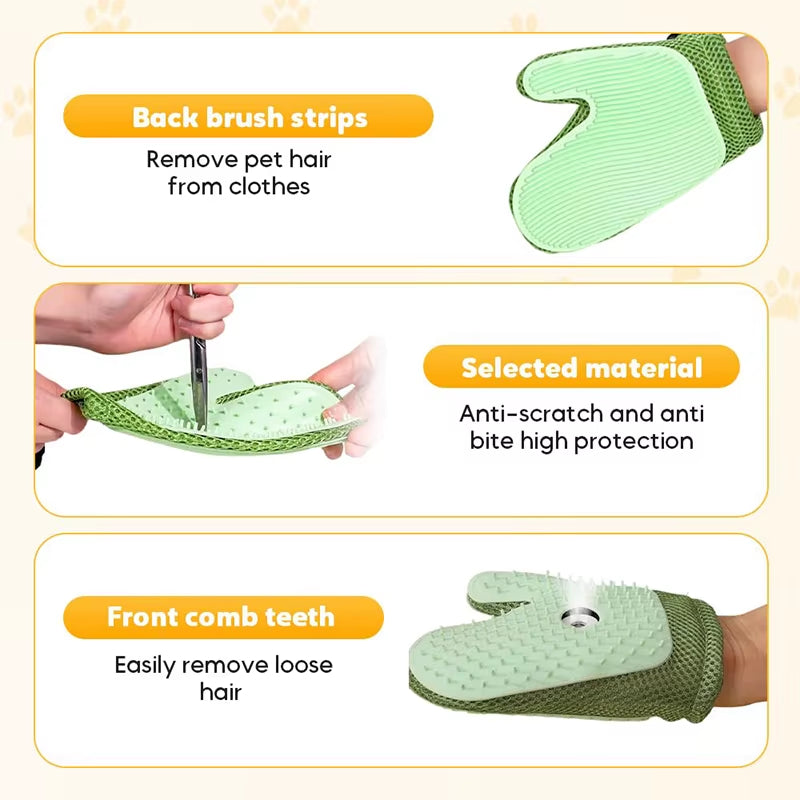 Upgrade Electrostatic Pet Grooming Gloves for Cats and Dogs